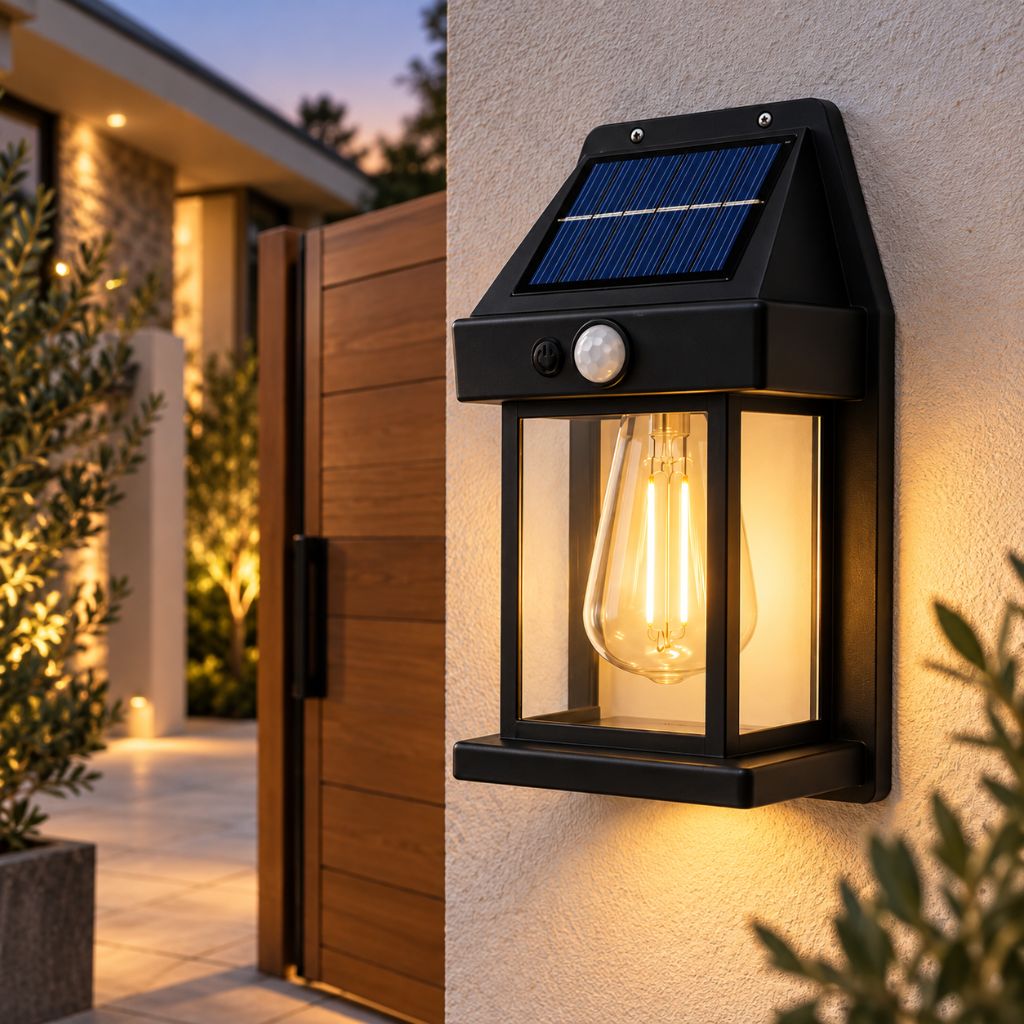 Solar PIR Motion Sensor Outdoor Wall Lantern