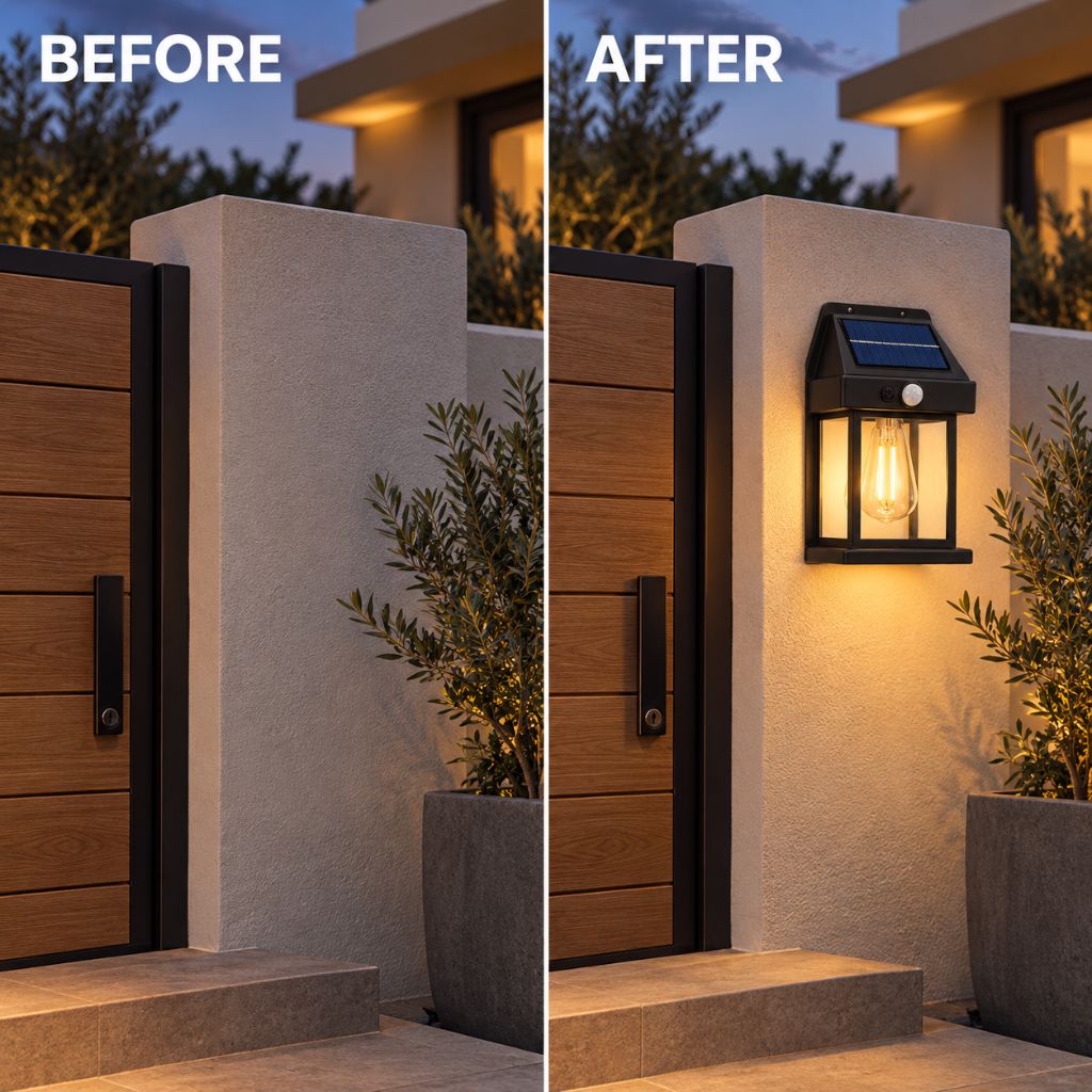 Solar PIR Motion Sensor Outdoor Wall Lantern