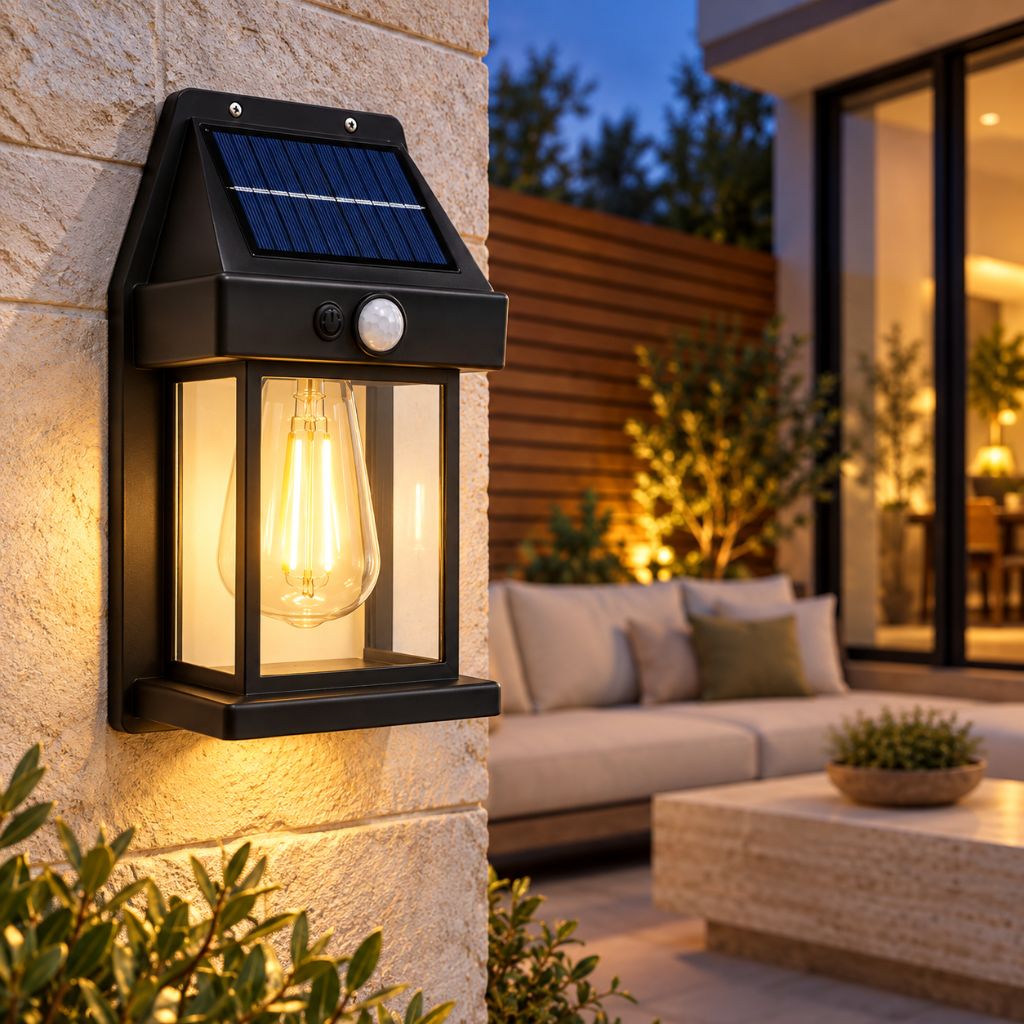 Solar PIR Motion Sensor Outdoor Wall Lantern