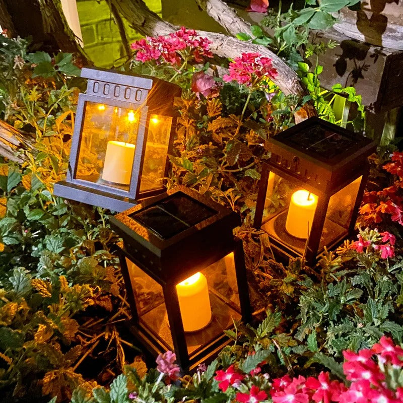 SolarFlame LED Garden Lantern - Waterproof Outdoor Candle Light