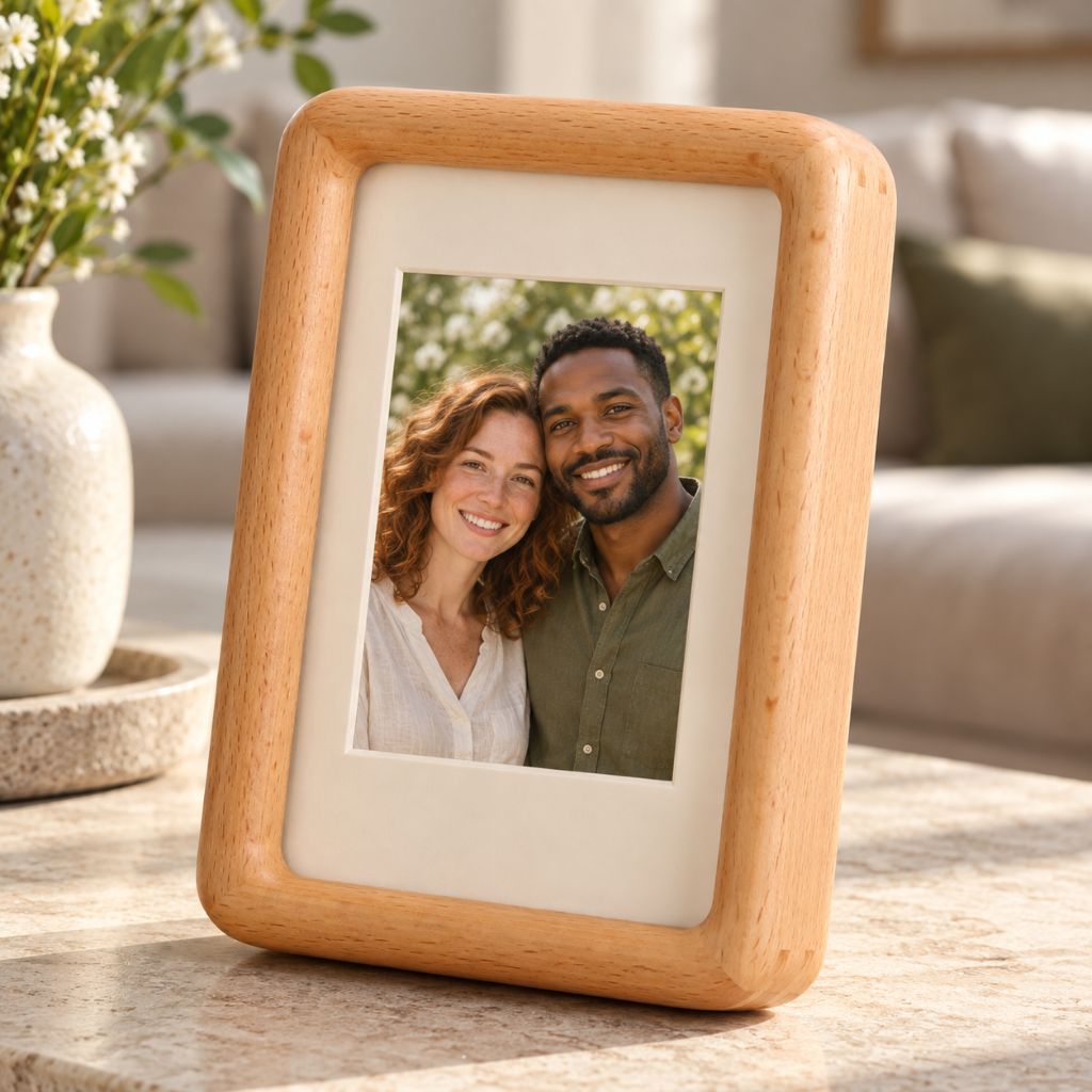 Solid Wood Mortise and Tenon Photo Frame with Rounded Edges