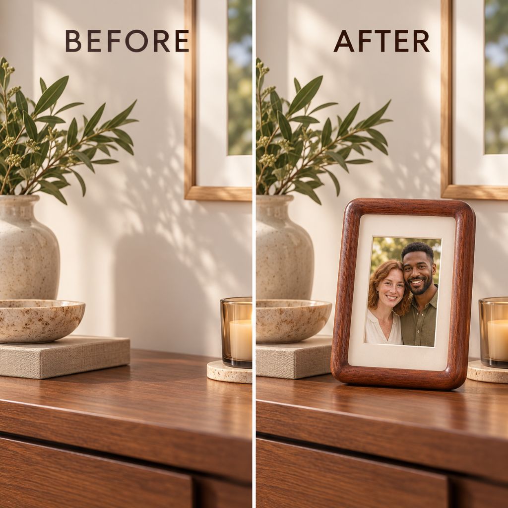 Solid Wood Mortise and Tenon Photo Frame with Rounded Edges