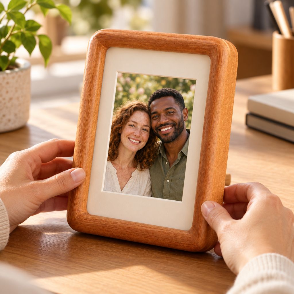 Solid Wood Mortise and Tenon Photo Frame with Rounded Edges