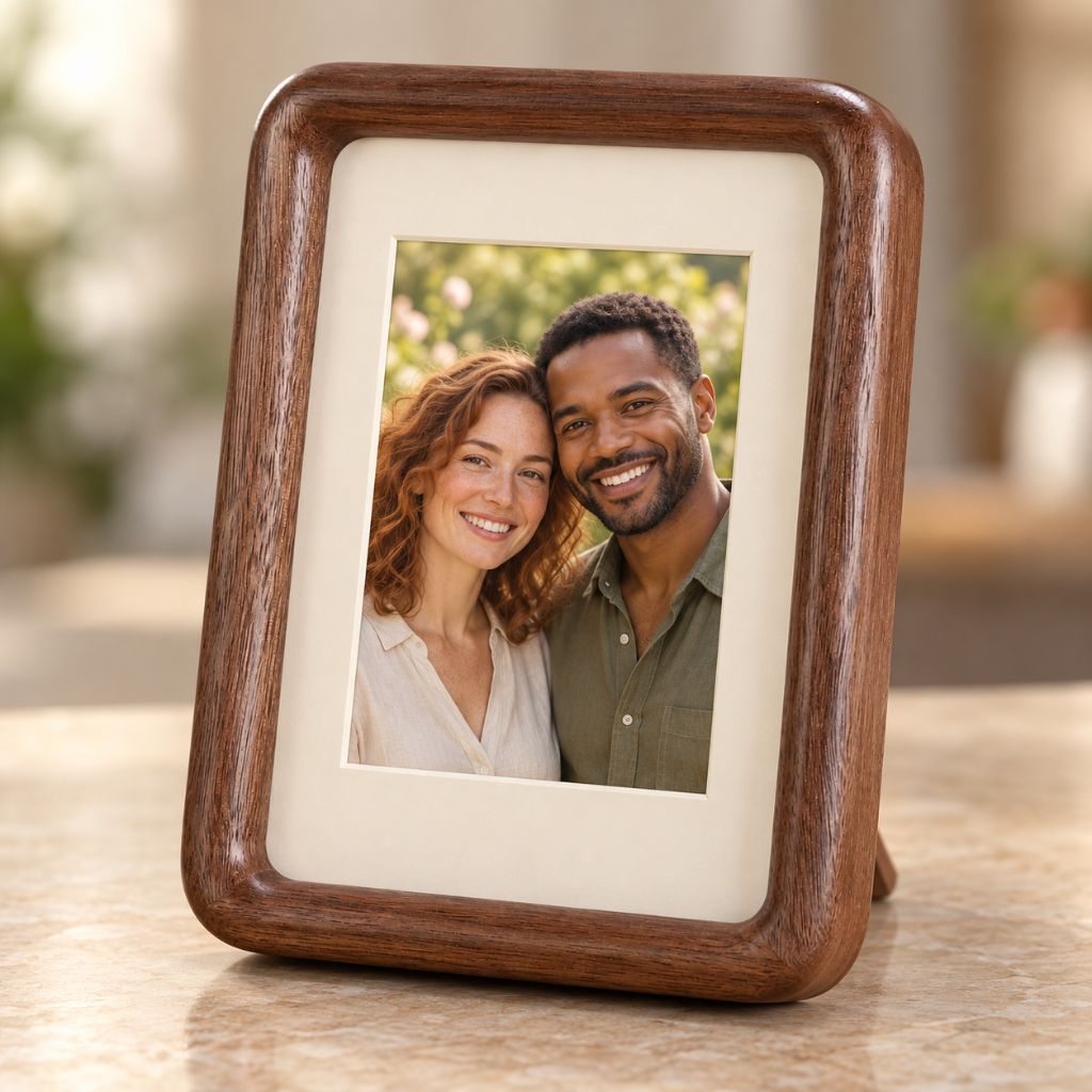 Solid Wood Mortise and Tenon Photo Frame with Rounded Edges