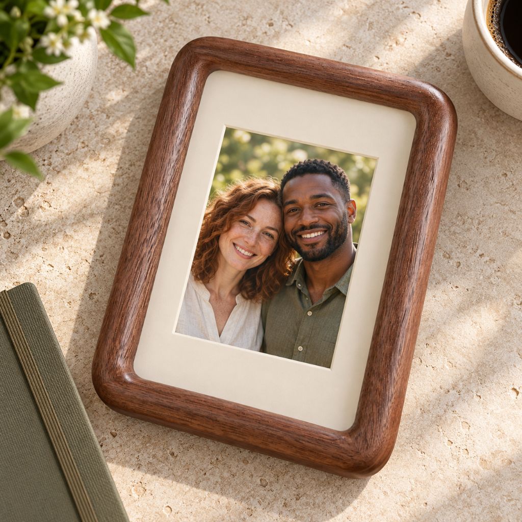 Solid Wood Mortise and Tenon Photo Frame with Rounded Edges
