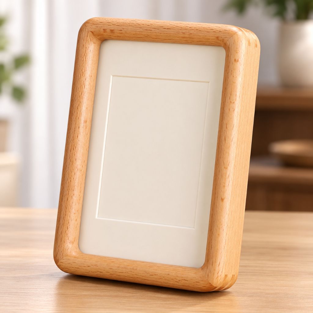 Solid Wood Mortise and Tenon Photo Frame with Rounded Edges