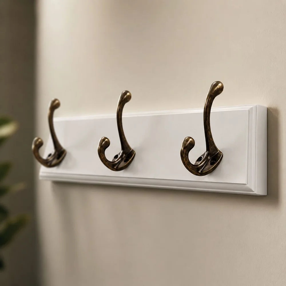 Solid wood wall coats and hats rack with hooks hallway storage - view 10