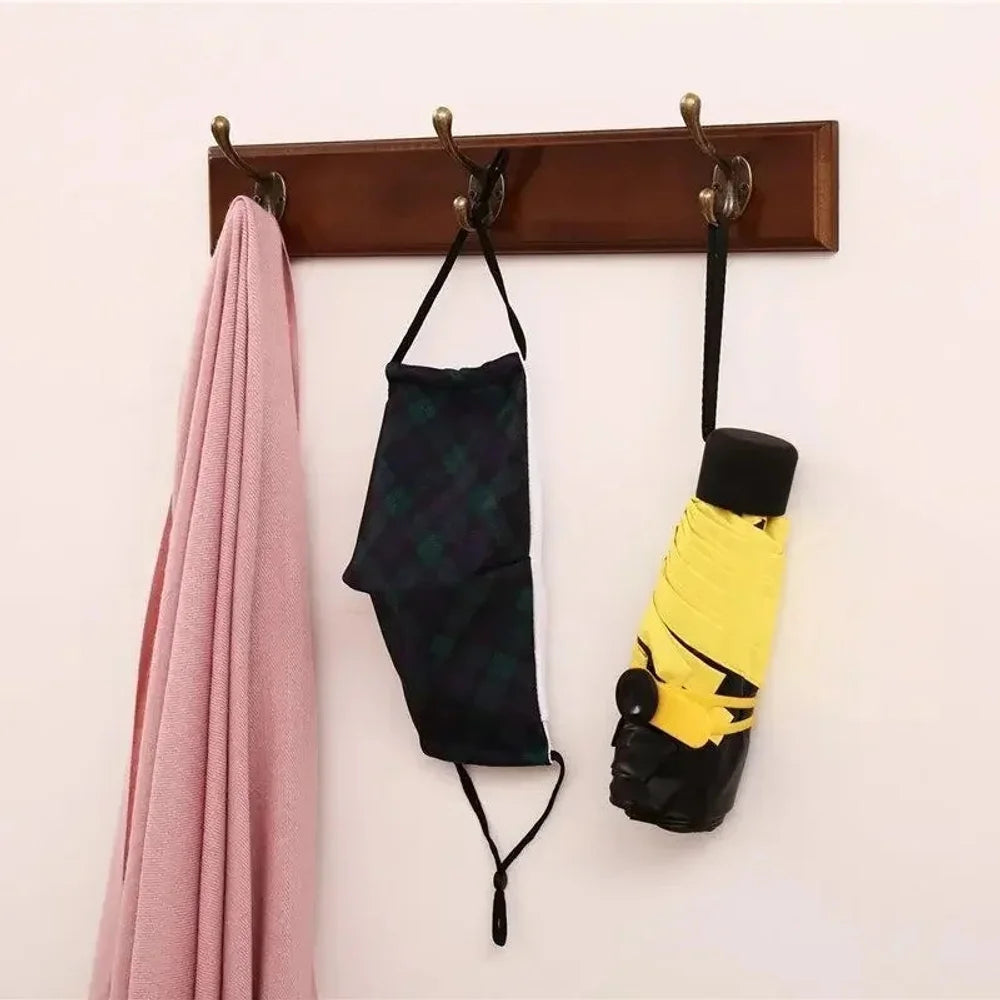 Solid wood wall coats and hats rack with hooks hallway storage - view 15