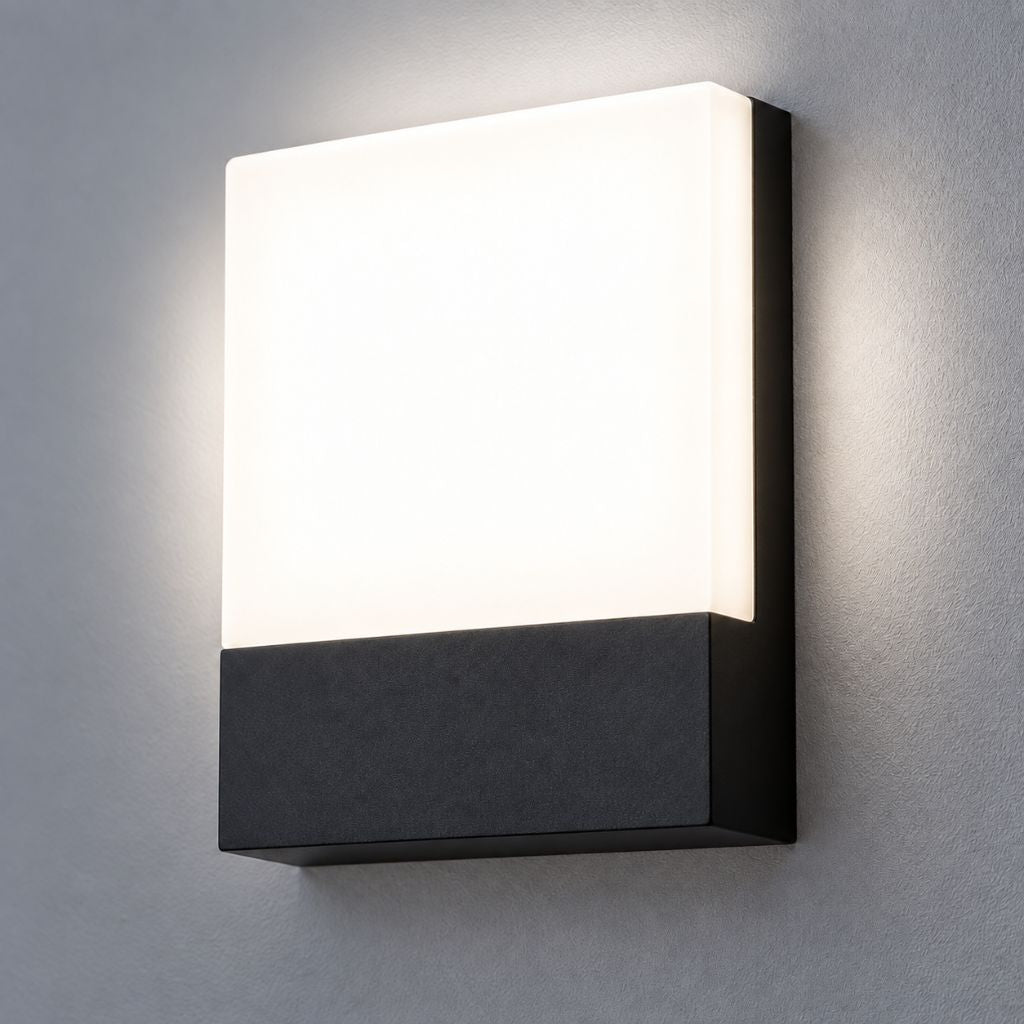 Square IP65 LED Outdoor Wall Light with PC Diffuser