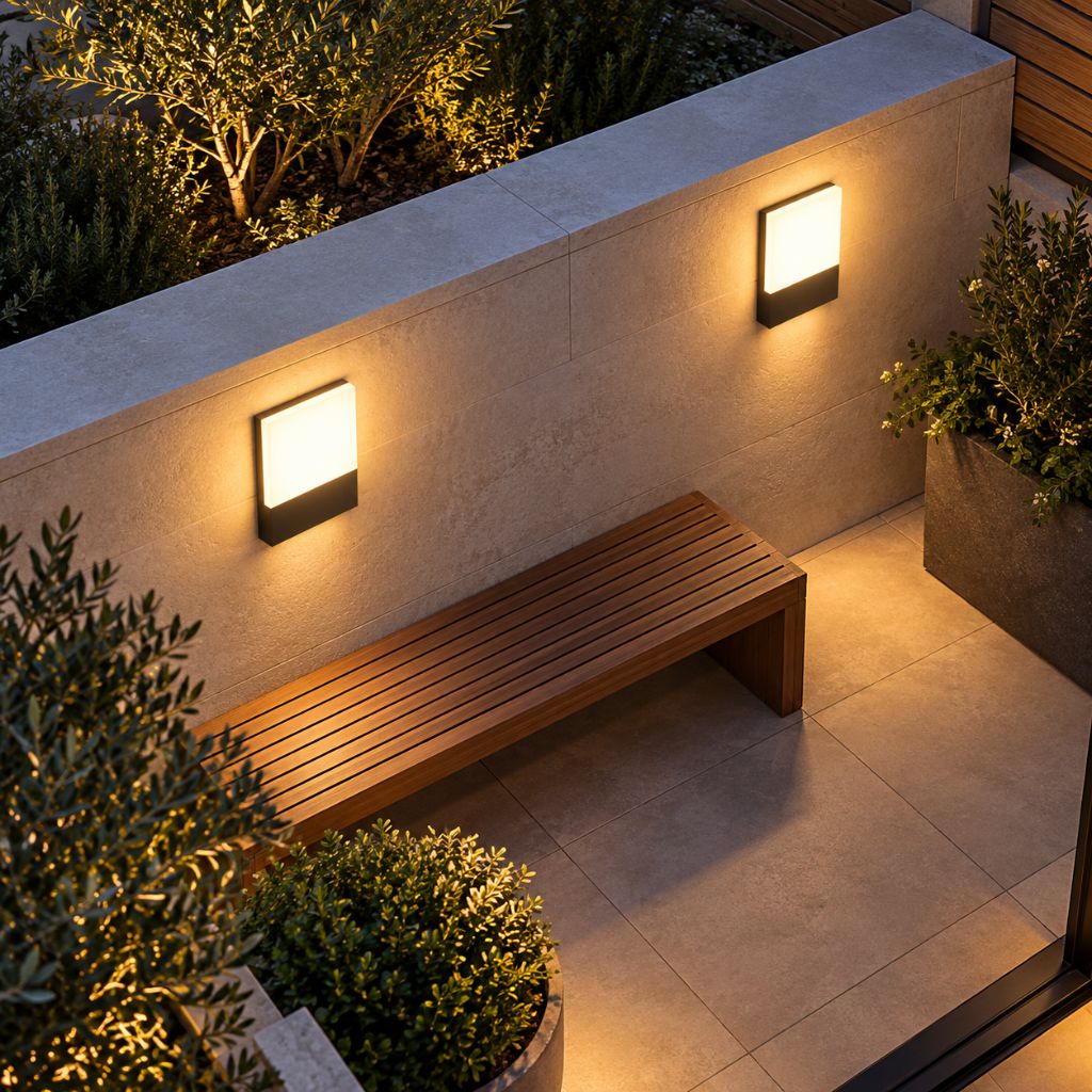 Square IP65 LED Outdoor Wall Light with PC Diffuser