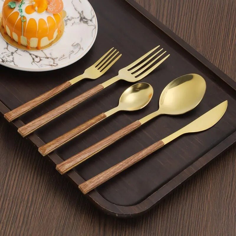 Stainless Steel Cutlery Set with Wood Handle - Lattea Global