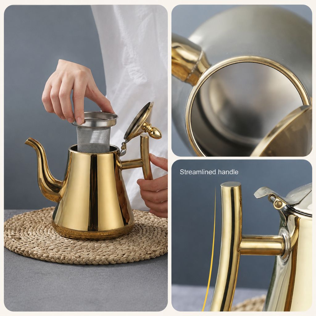 Stainless Steel Kettle with Built-in Filter