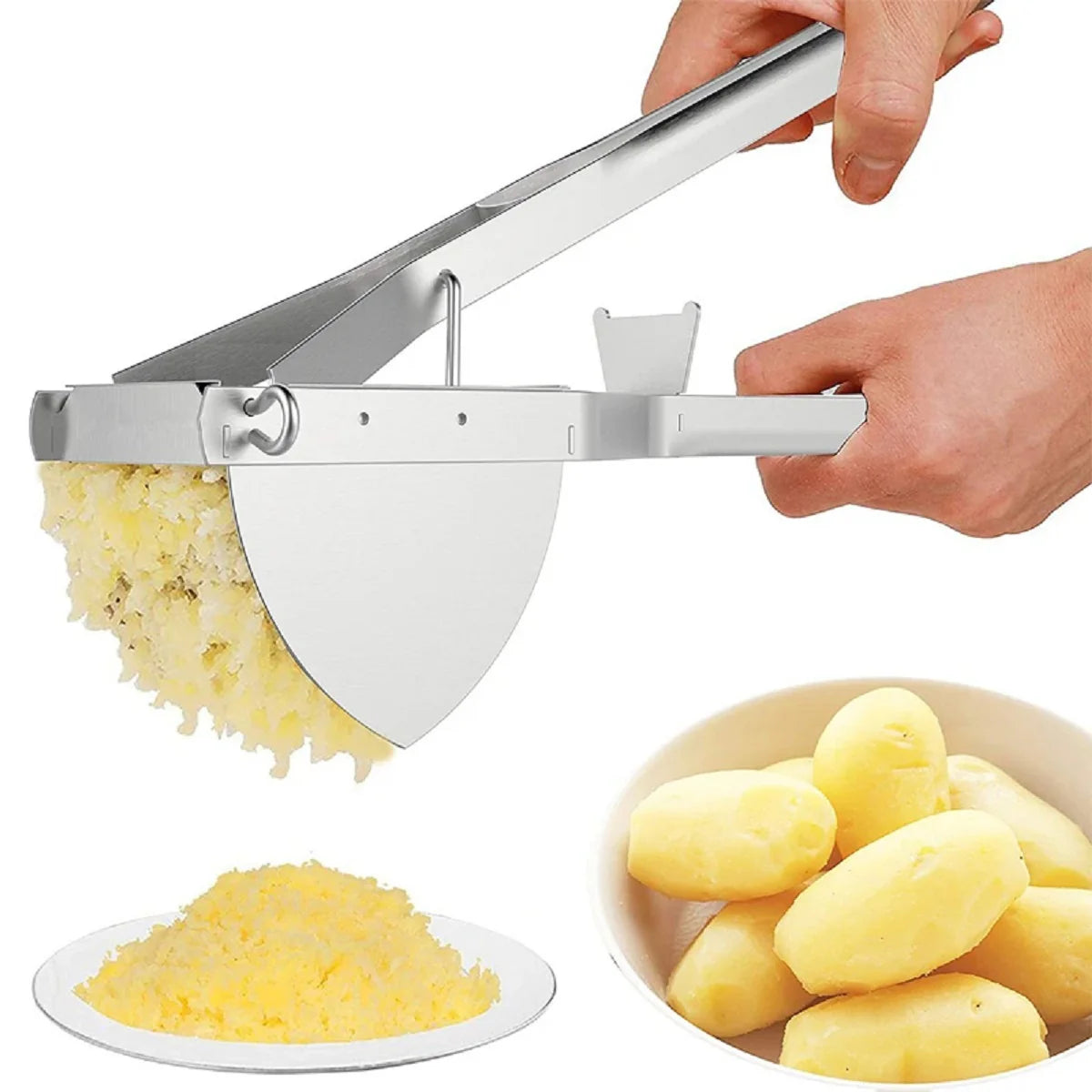 Stainless Steel Potato Ricer & Masher – Versatile for Potatoes, Fruits & Veggies