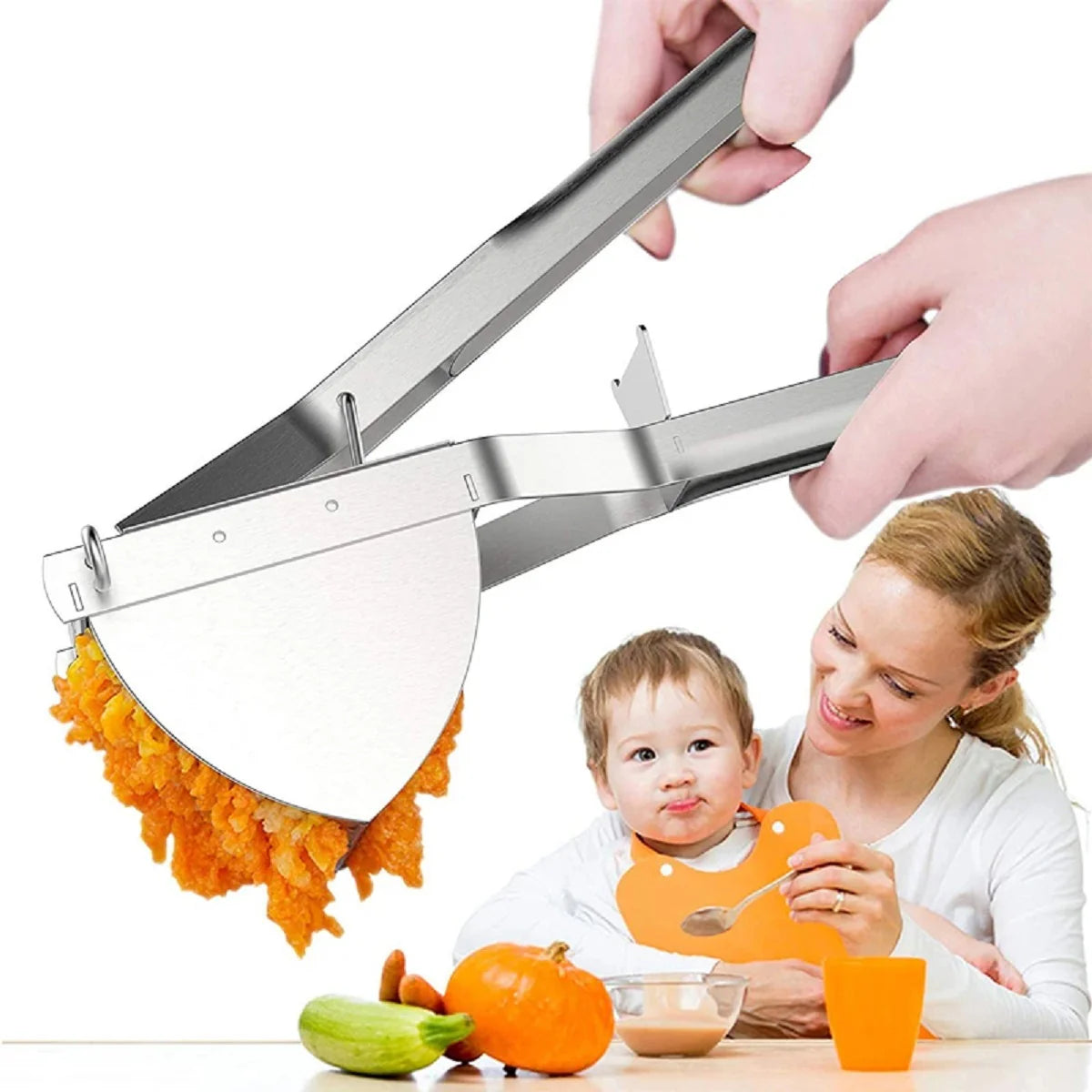 Stainless Steel Potato Ricer & Masher – Versatile for Potatoes, Fruits & Veggies