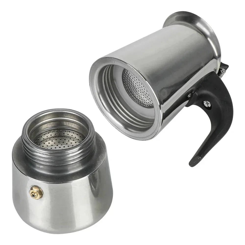 Stainless steel stovetop italian coffee moka pot – view 4