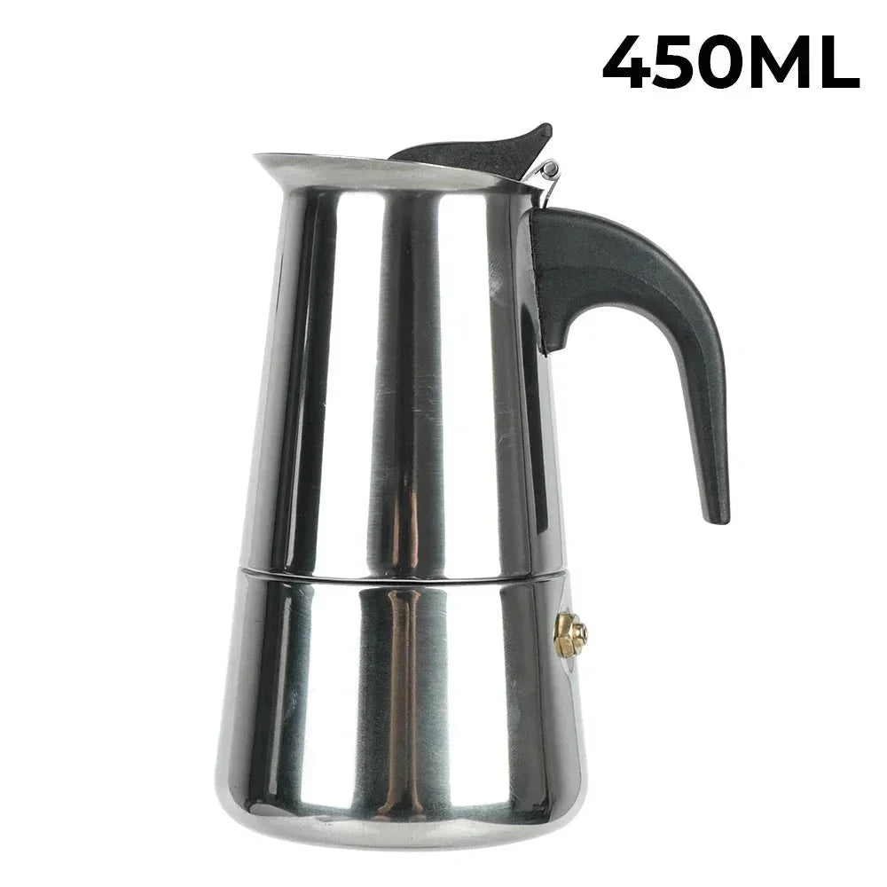 Stainless steel stovetop italian coffee moka pot – view 11