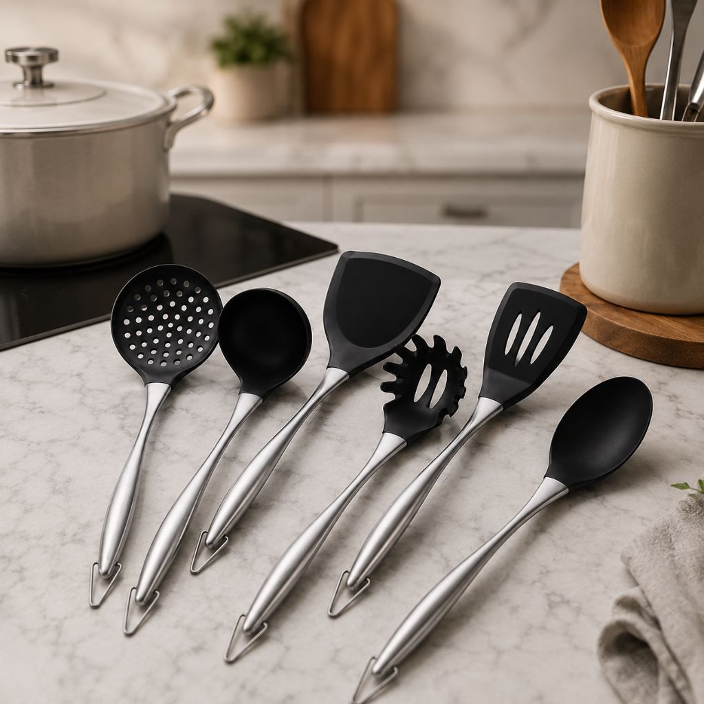 Stainless Steel Utensil Set with Non-Stick Surface Lattea