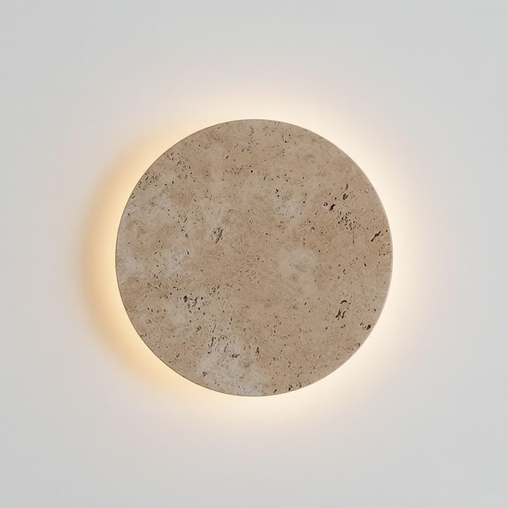 Stone-Inspired Round Wall Lamp