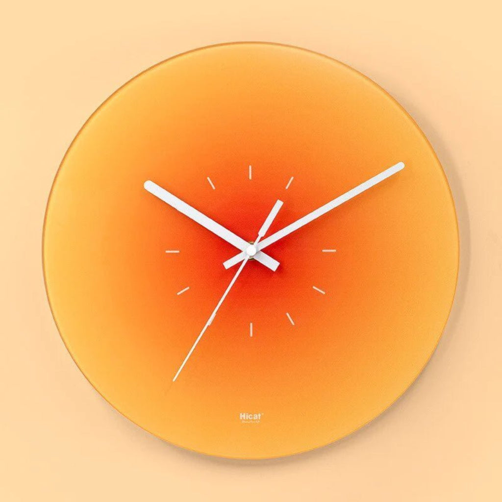 SunAura - Luxury Sunset - Inspired Glass Wall Clock - Lattea Global