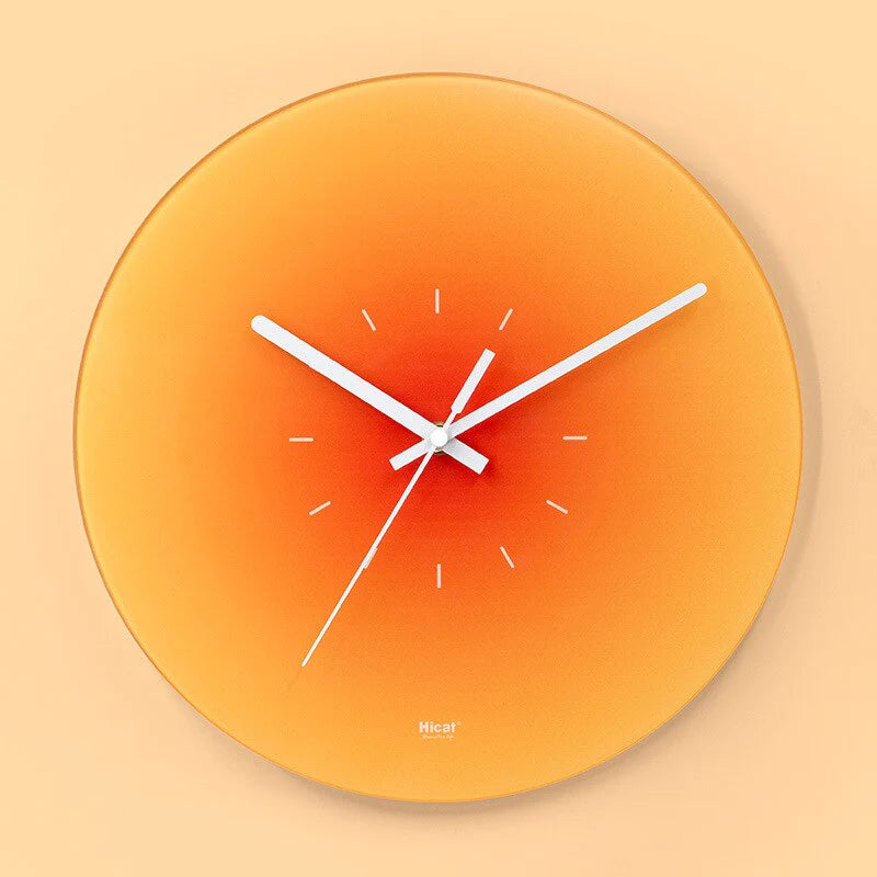 SunAura - Luxury Sunset-Inspired Glass Wall Clock