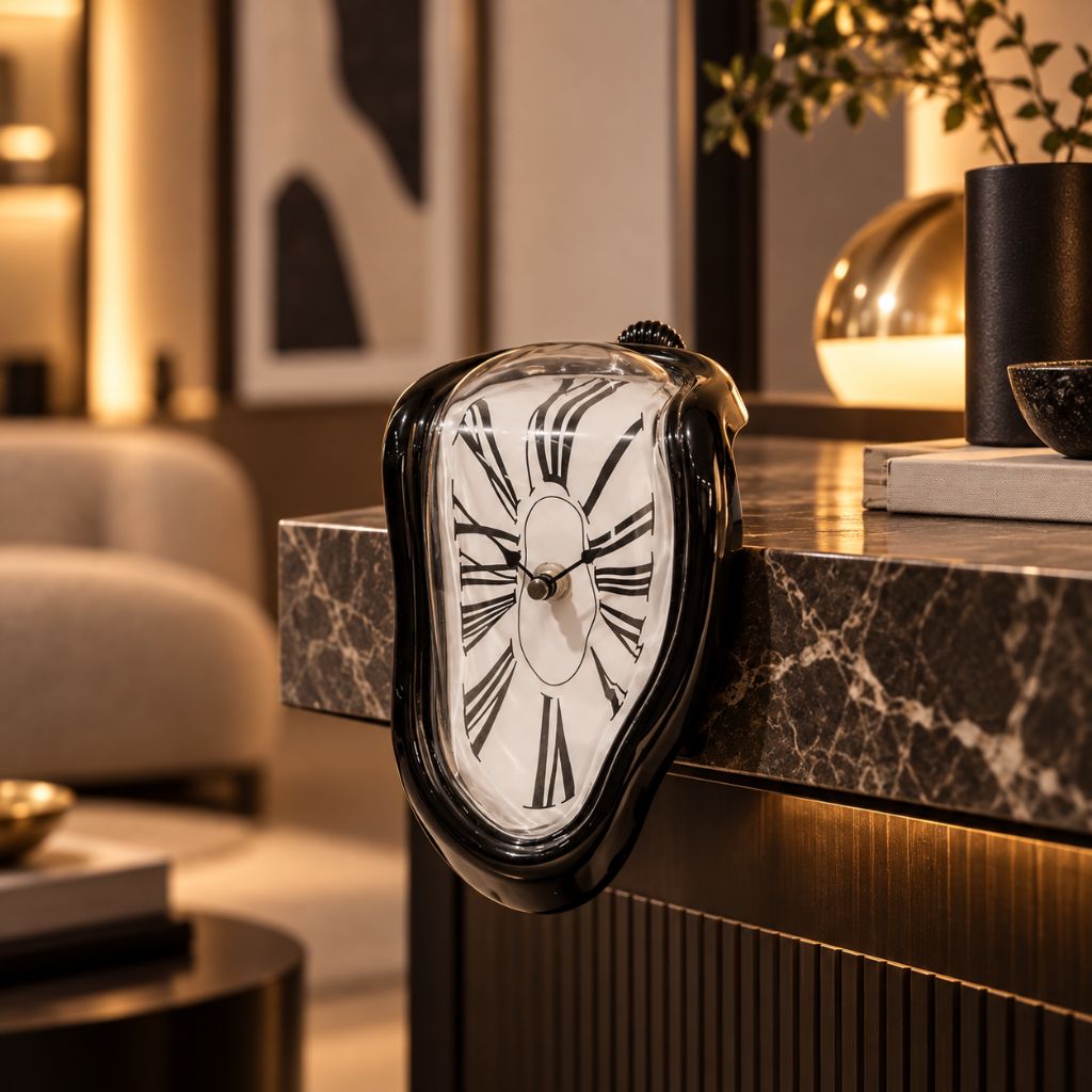 Surreal Melting Quartz Table Clock