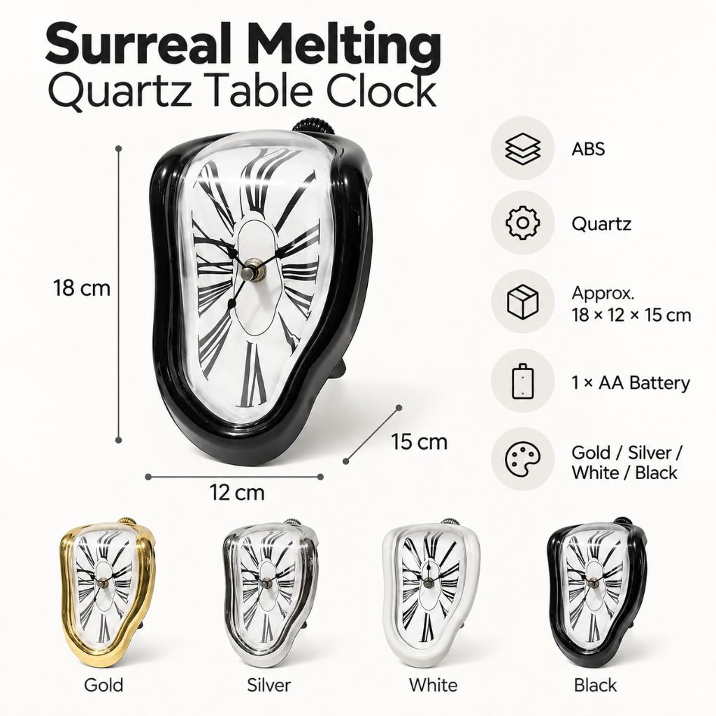 Surreal Melting Quartz Table Clock