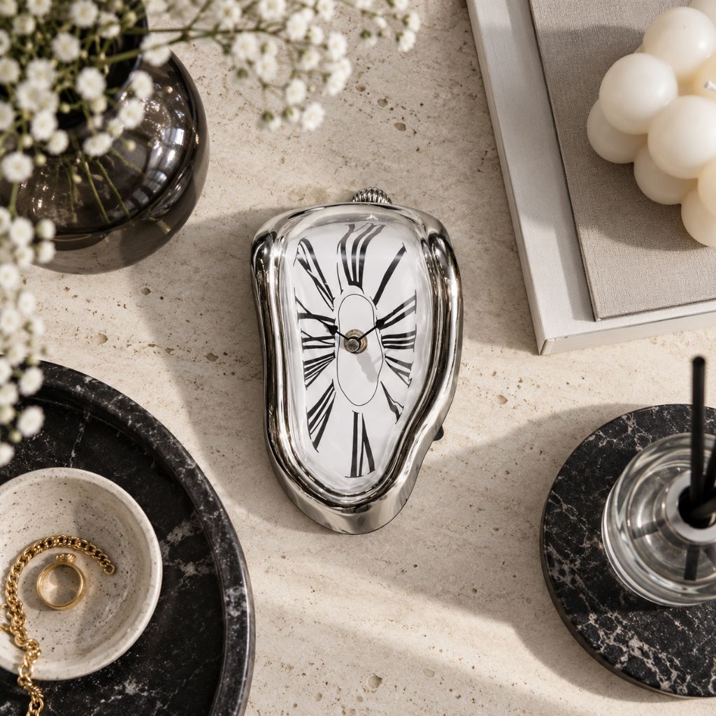 Surreal Melting Quartz Table Clock