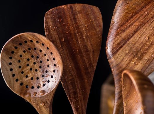 Teak Wooden Kitchen Utensils Set - Lattea Global