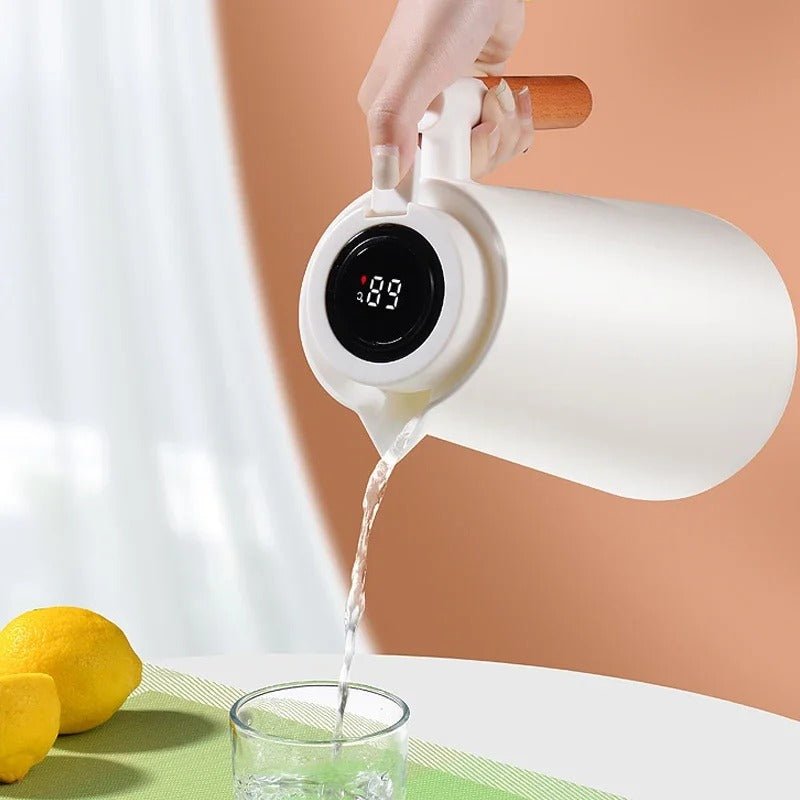 Thermal Jug with Temperature Display and Wooden Handle - Lattea Global