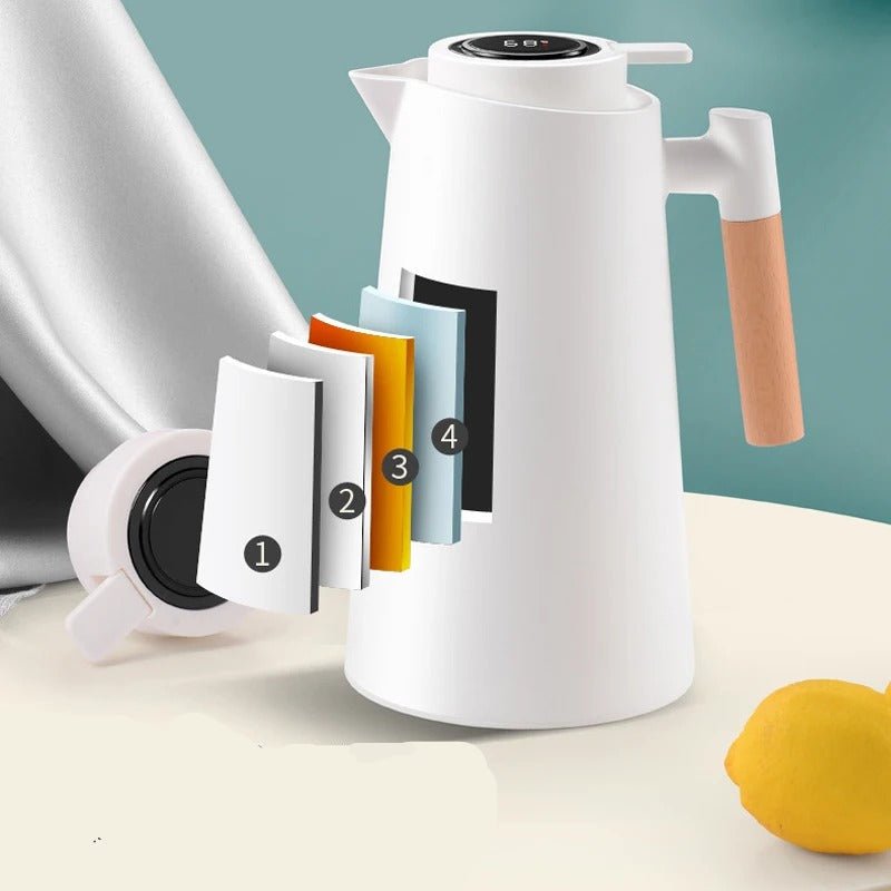 Thermal Jug with Temperature Display and Wooden Handle - Lattea Global
