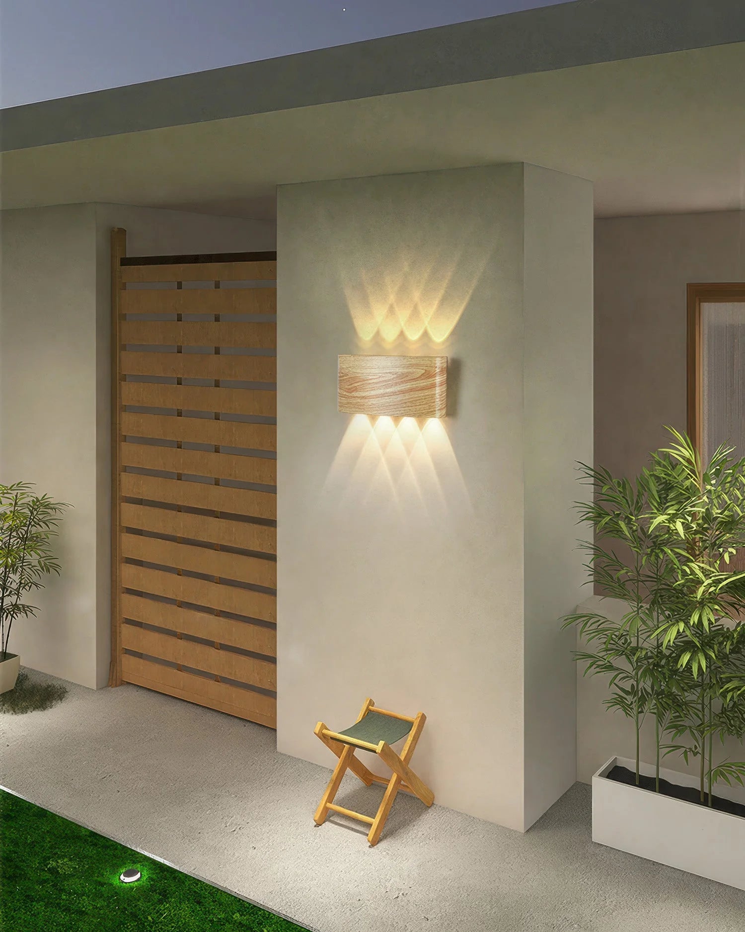 TimberGlow Woodgrain LED Outdoor Sconce