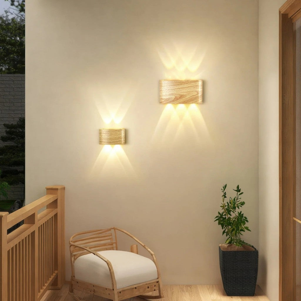 TimberGlow Woodgrain LED Outdoor Sconce