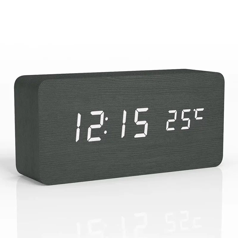 TimberTime - Natural Wooden LED Digital Alarm Clock