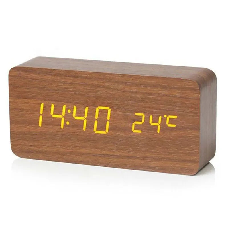 TimberTime - Natural Wooden LED Digital Alarm Clock