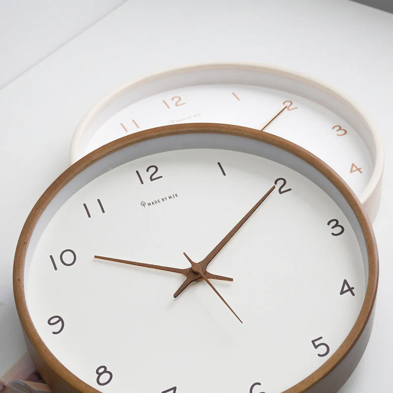 TimelessWood - Solid Wood Analog Wall Clock with Minimalist Design