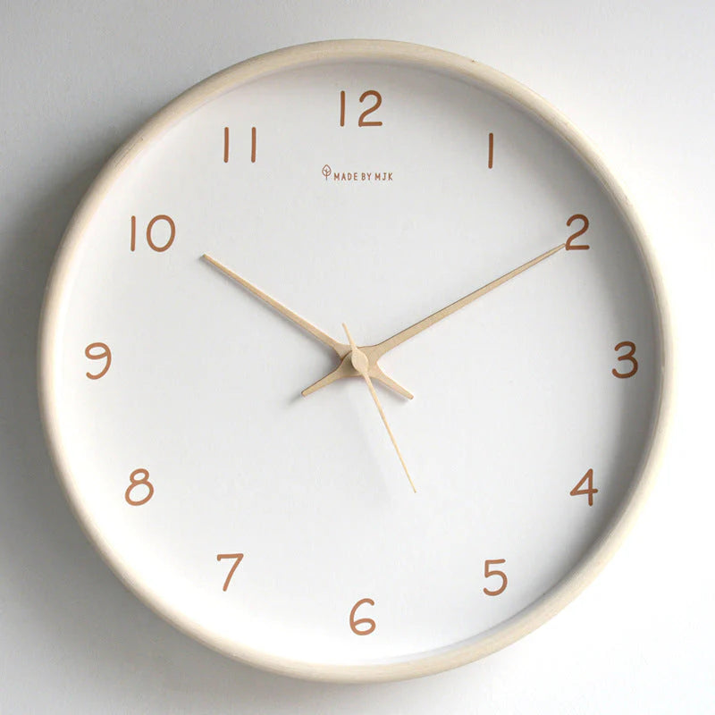 TimelessWood - Solid Wood Analog Wall Clock with Minimalist Design