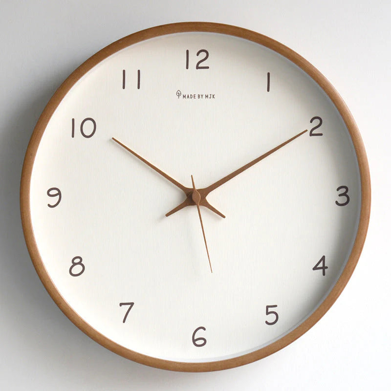 TimelessWood - Solid Wood Analog Wall Clock with Minimalist Design