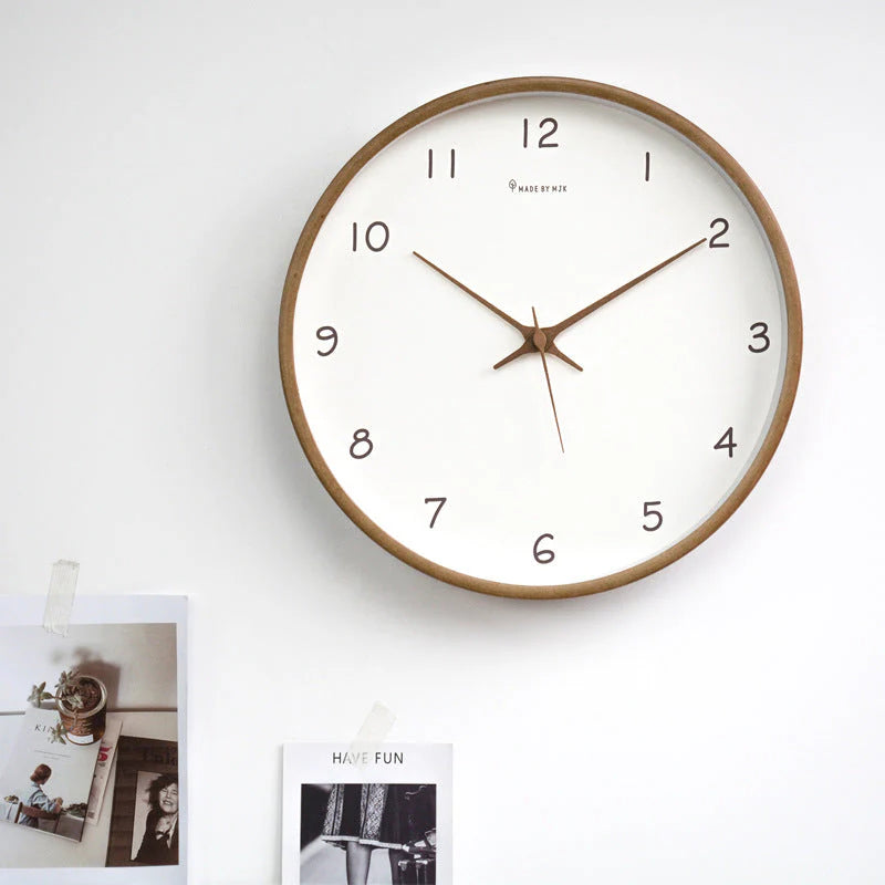 TimelessWood - Solid Wood Analog Wall Clock with Minimalist Design