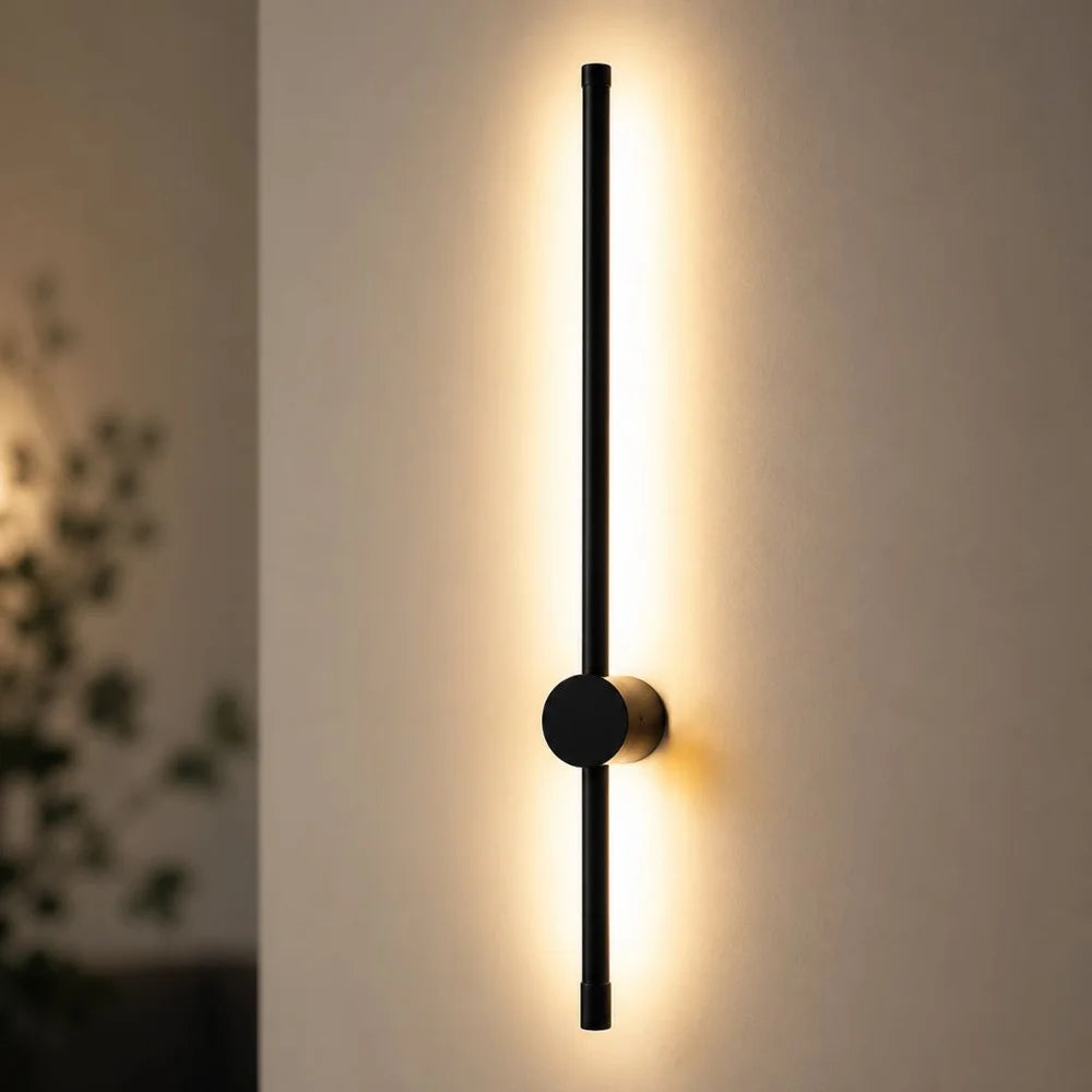 Touch dimming led wall sconce black aluminium 360 arm