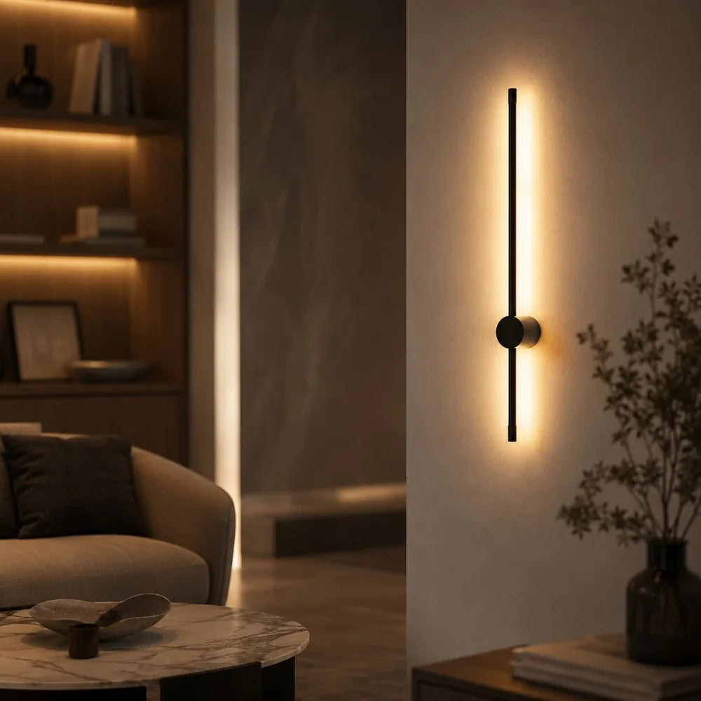 Touch dimming led wall sconce black aluminium 360 arm - view 4
