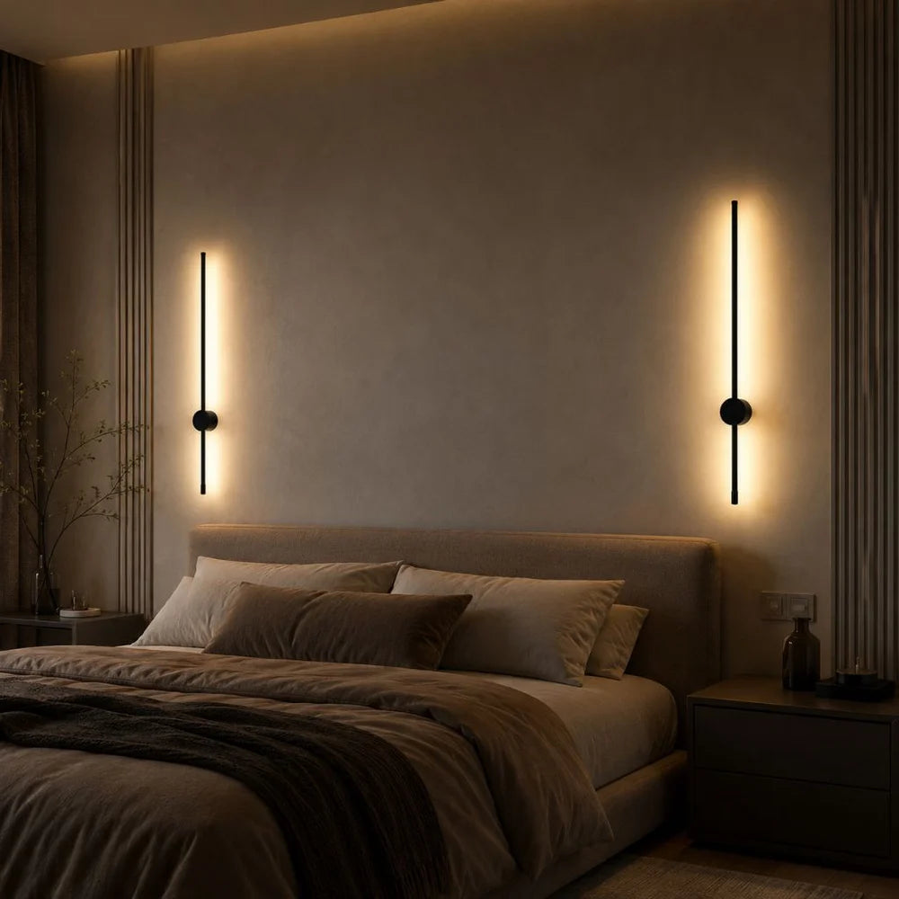 Touch dimming led wall sconce black aluminium 360 arm - view 5