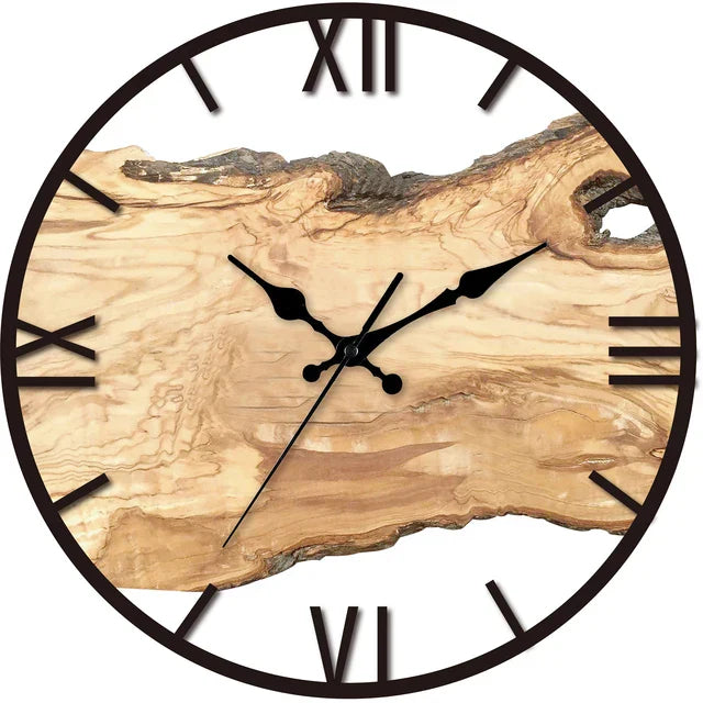 Transparent Wall Clock - Wood Design