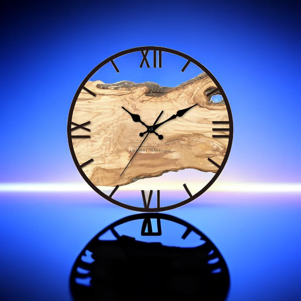 Transparent Wall Clock - Wood Design