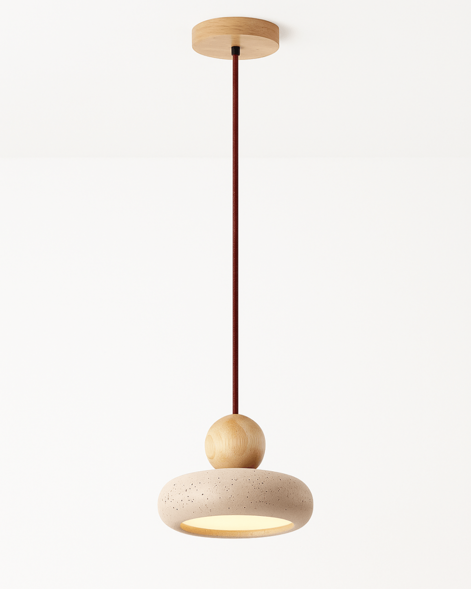 TraverLamp Wabi Sabi Floating Travertine Pendant Light - Lattea Global
