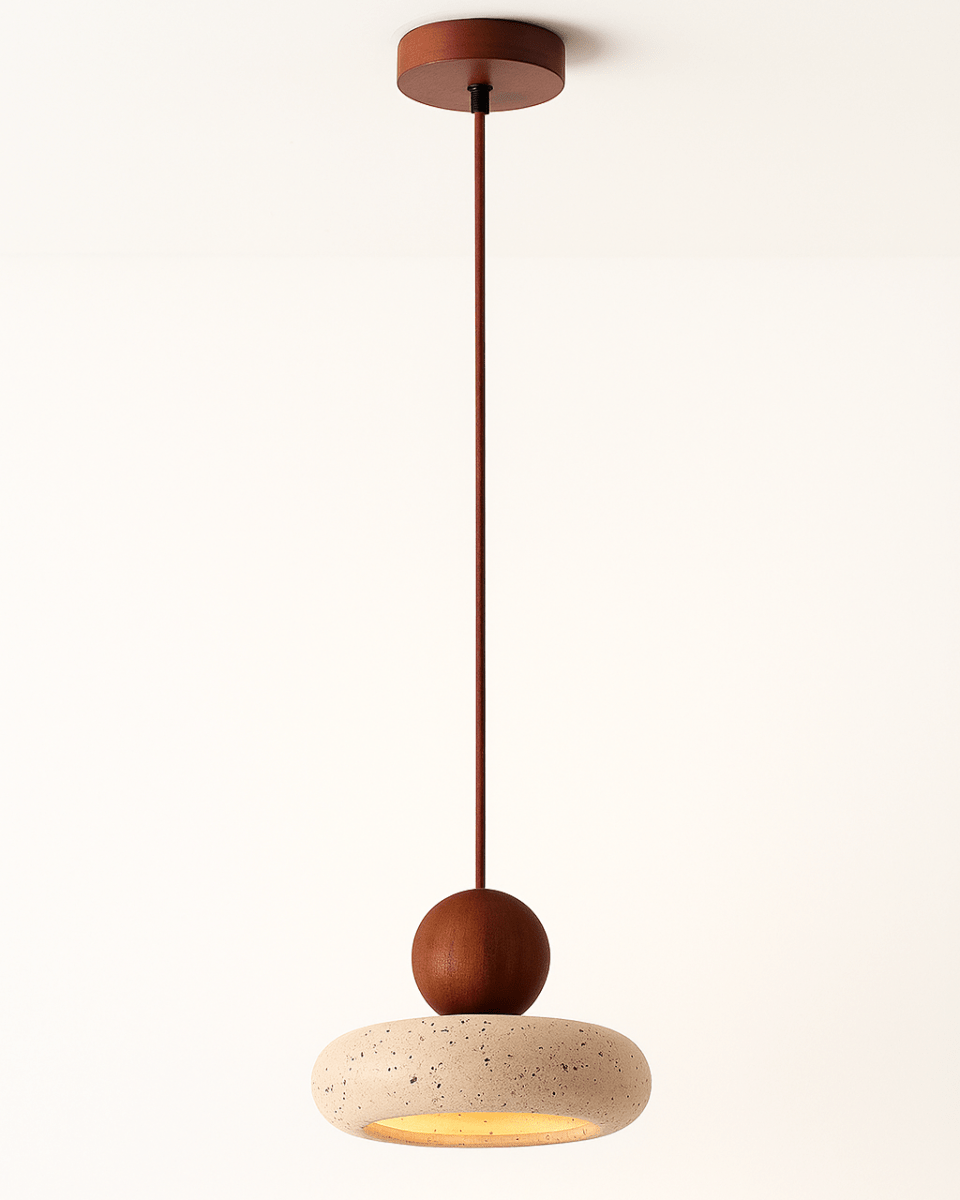 TraverLamp Wabi Sabi Floating Travertine Pendant Light - Lattea Global