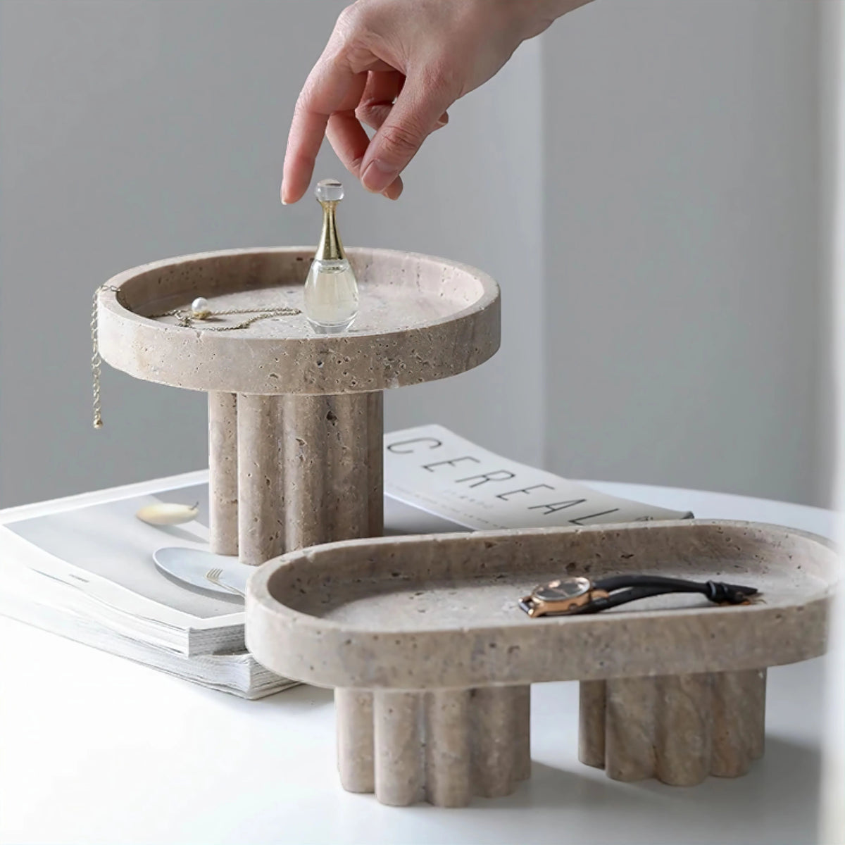 Travertine Display Tray - Lattea Global