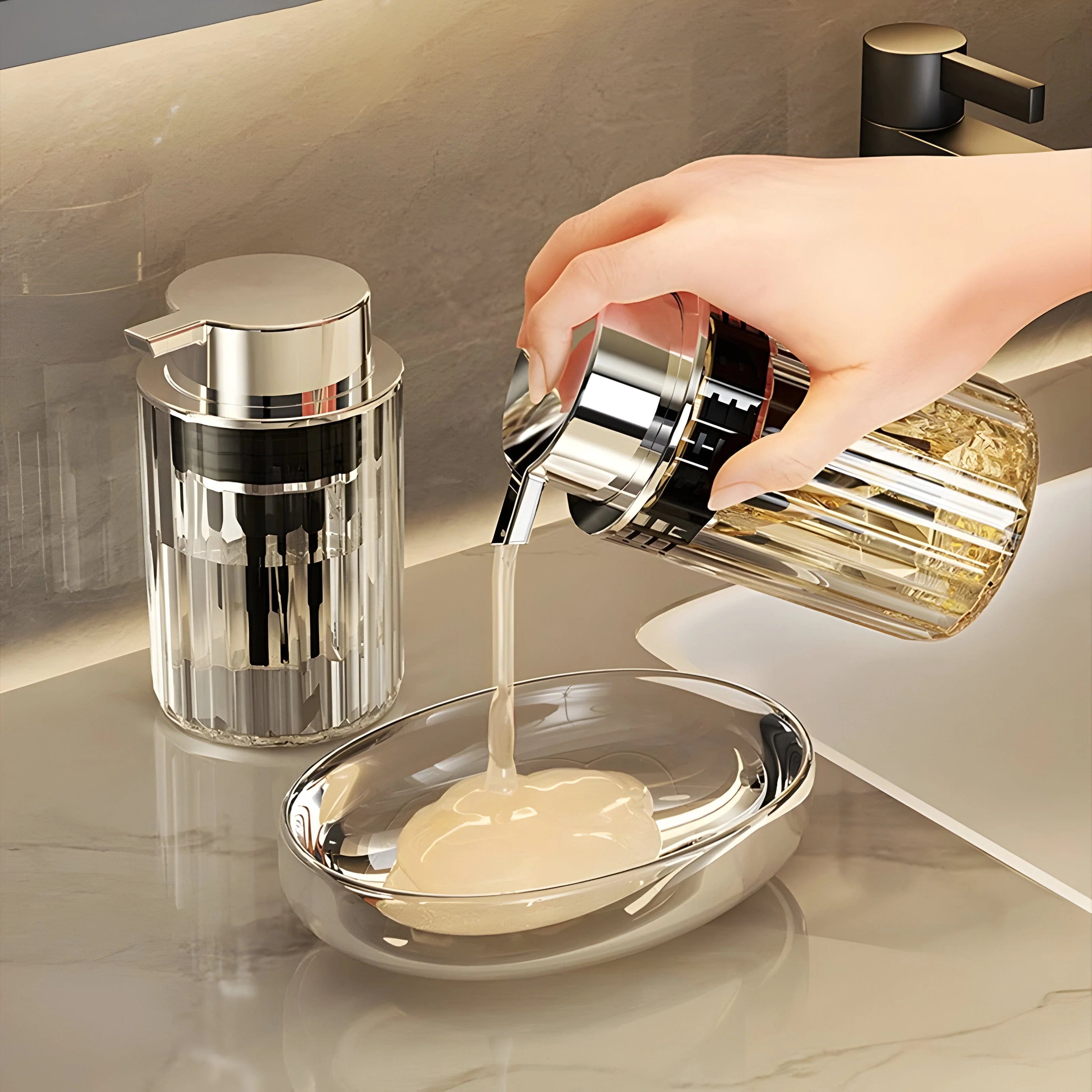 Trendy Striped Soap Dispenser