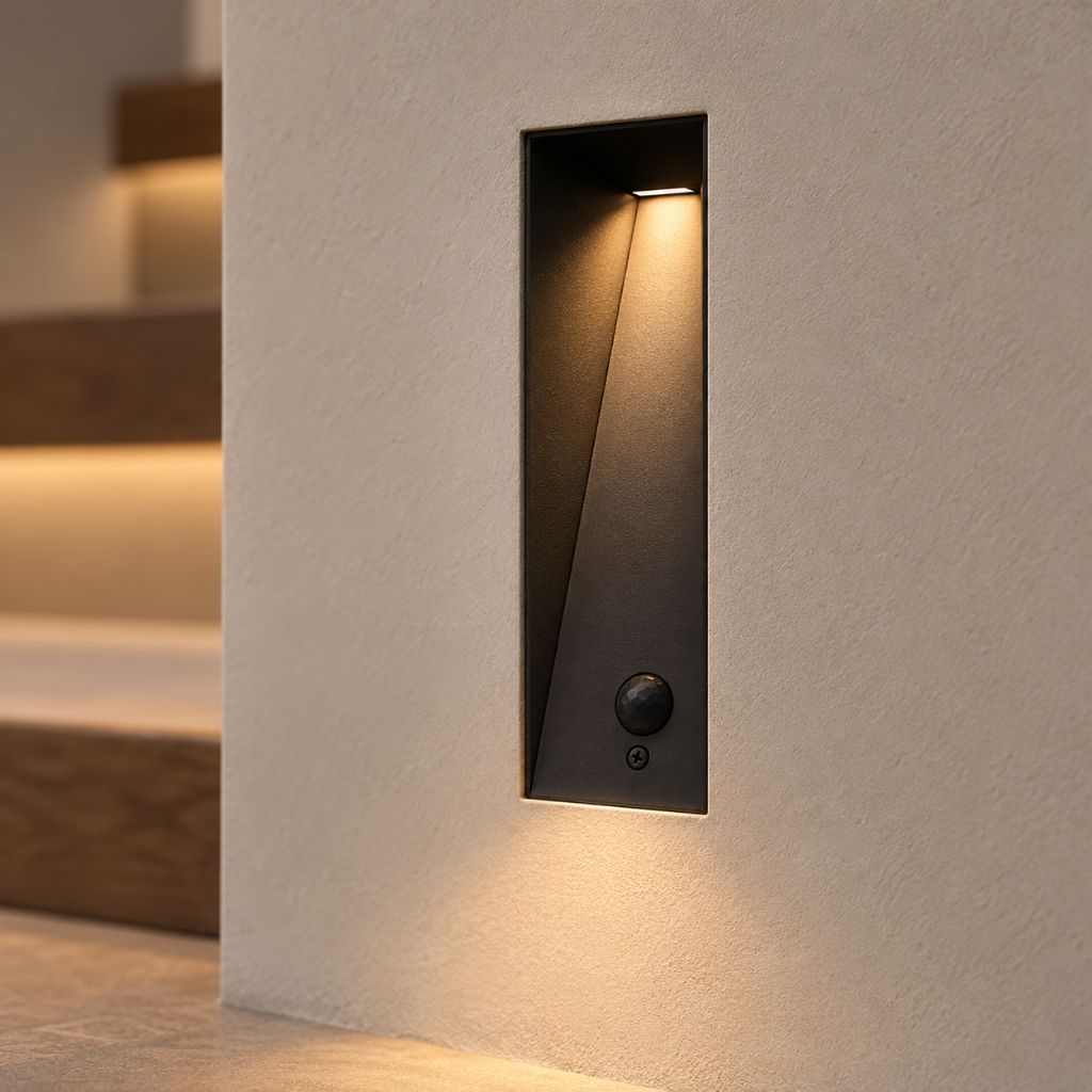 Trimless Recessed LED Step Light with Optional PIR Sensor