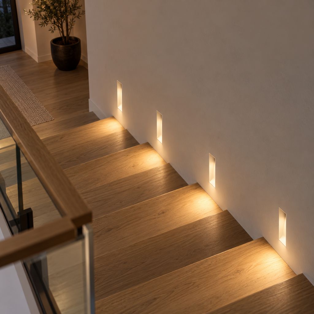 Trimless Recessed LED Step Light with Optional PIR Sensor
