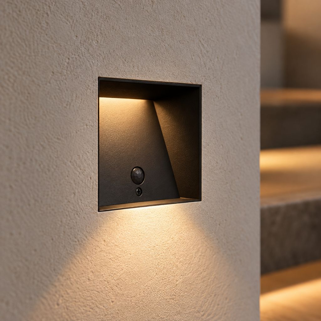 Trimless Recessed LED Step Light with Optional PIR Sensor